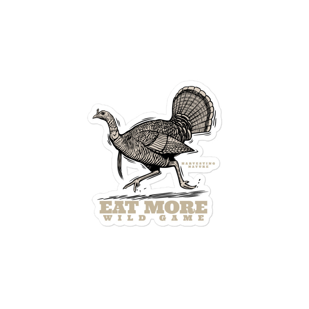 Gobble & Go: Running Wild Turkey Hunting Sticker – Harvesting Nature